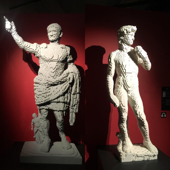 As Famosas estátua de Lego de Augusto de Prima Porta e David